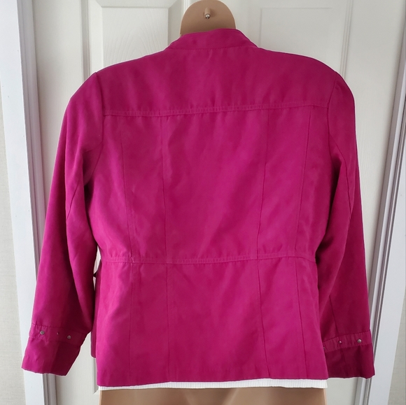 Cato Fuschia Faux Suede Jacket - Picture 6 of 11